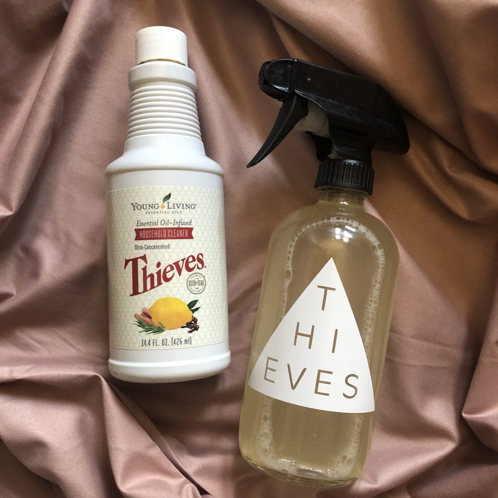 young living thieves household cleaner with spray bottle