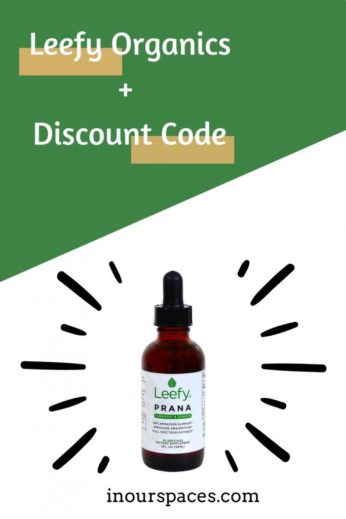 pin with image and text "leefy organics plus discount code"
