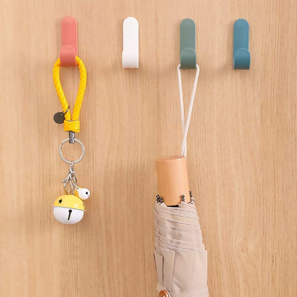 image of different color hooks for organizing in a small space