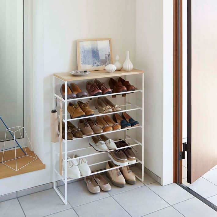 Yamasaki tiered shoe rack organizational ideas for small spaces