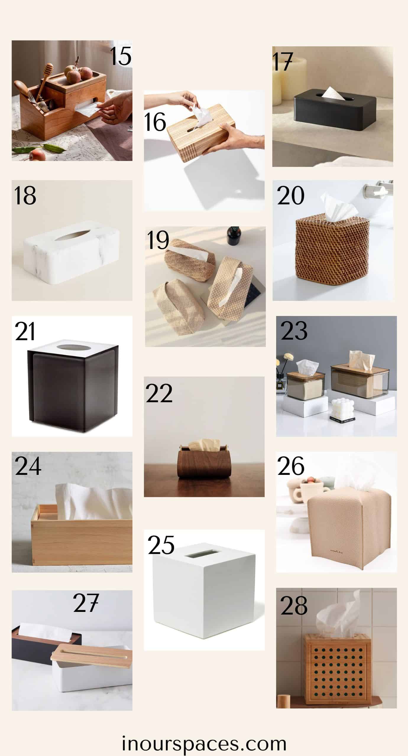 image of 14 tissue boxes cover